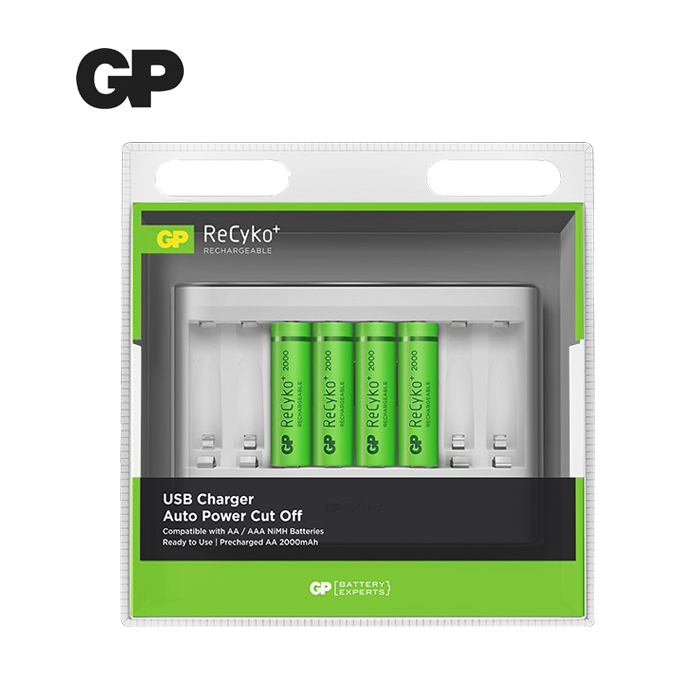 GP ReCyko+ Rechargeable (U811) 2000mAh USB Charger (AA/AAA) GP ReCyko+ Rechargeable (U811) 2000mAh USB Charger (AA/AAA)